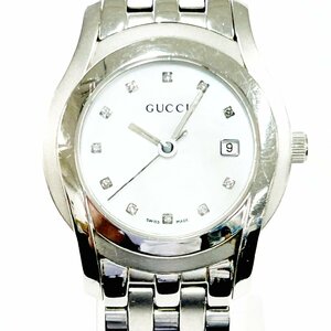 【1円スタート】【箱付き】GUCCI グッチ 5500L Gクラス SS シェル文字盤 クオーツ レディース腕時計 ジャンク 340210