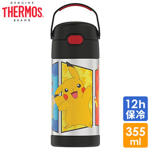 サーモス ステンレス ストロー 水筒 ステンレス水筒 ポケットモンスター ピカチュー ブラック ストロー 350ml キャラクター