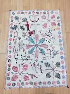 カンタの刺繍 刺し子 インド ベンガル地方の飾り布 壁掛け布 トライバルテキスタイル 刺繍 刺し子 