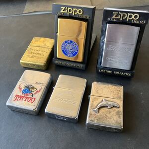 ZIPPO ジッポ　TATTOO イルカなど　6点まとめて ケース付きあり★11