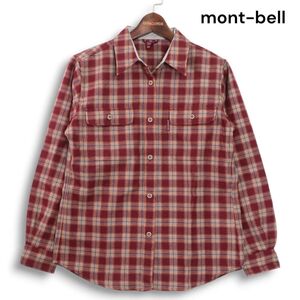 mont-bell モンベル 1104448 秋冬 メリノ ウール100％★ 長袖 トレール チェック シャツ Sz.M レディース アウトドア　K4T02096_B#B