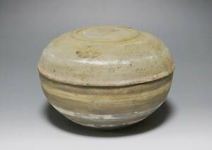 中国古玩　漢時代　灰陶　彩色　蓋物　明器　古代　１世紀　中国美術　オリジナルの彩陶