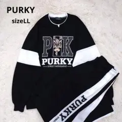 【良品】PURKY　ジャージ上下　セットアップ　黒　ビッグロゴ　LLサイズ