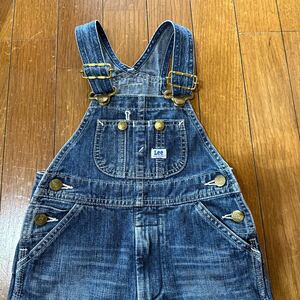 美品Leeデニムオーバーオールサロペット貴重限定廃盤vintage子供用90サイズキッズ子供服色落ちインディゴ 