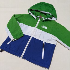 ☆WA1 THE NORTH FACE ザノースフェイス 90 男の子 男子 長袖 ジャンパー ウインドブレーカー グリーン ブルー 薄手 フード取り外し