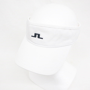 ジェイリンドバーグ J.LINDEBERG ゴルフ 帽子 サンバイザー バイザー ロゴ ホワイト 白 紺 ONE メンズ