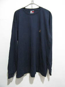 ☆送料無料☆Tommy hilfiger☆90s☆ワンポイントロゴロンT☆USA製☆ネイビー