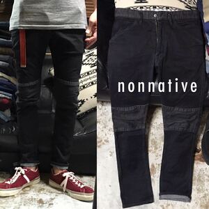 ［完売／希少モデル］送料230円《★ nonnative ★》ストレッチスキニーバイカーデニム ノンネイティブ ノンネイティヴ DWELLER RIDER JEANS