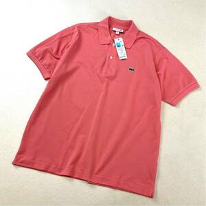 現行品 新品 タグ付き LACOSTE ラコステ 半袖 鹿子 ポロシャツ メンズ USA L サイズ5 Lサイズ ピンク ゴルフ golf