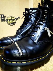 【Dr.MARTENS】ドクターマーチン 1460 ベックス ジップ 8ホールブーツ UK8(27cm ) BEX ZIP 8EYE BOOT BLACK 厚底 入手困難【箱付き美品】