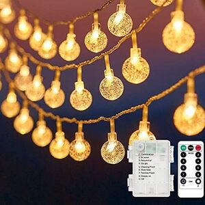 電池式 リモコン付き クリスマスライト 100個電球 イルミネーションライト 全長10M フェアリーライト 8種点灯モード 透明電