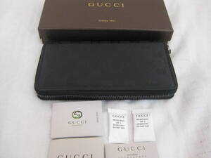 グッチ　GUCCI 財布 GGインプリメ ラウンドファスナー長財布 ブラック 307987-FU49R-1000　美品