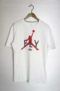 正規 NIKE ナイキ AIR JORDAN エアジョーダン ジャンプマン FLY Tシャツ 半袖 カットソー プリント 白 M 本物 114N