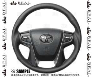 REAL レアル プレミアム (ラウンドシェイプ/ナッパオールレザー/ブラックユーロステッチ)　ランドクルーザー URJ202W　15/8～ (H30P-LPB-BK