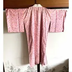 ◆着物 長襦袢 花柄 和装 振袖 単衣 羽織 縁起物 紋 ピンク 昭和レトロ