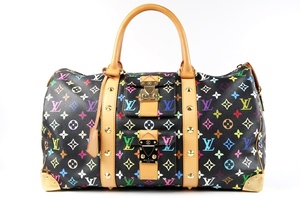 【超美品】LOUIS VUITTON ヴィトン モノグラム マルチカラー キーポル45 ボストン ハンドバッグ 旅行鞄【LQ5】