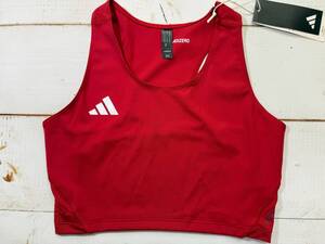 【即決】adidas Adizero アディダス 女子 陸上 クロップトップ レーシングブルマ Red 海外Mサイズ