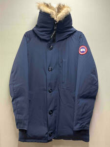 CANADA GOOSE カナダグース ダウン ジャケット ジャンパー ファー フード スタンドカラー ダブルジップ メンズ アウター M 68F8490 袖擦れ