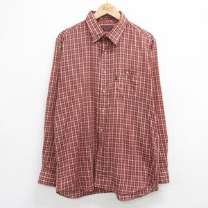 L/古着 リーバイス Levis 長袖 ブランド シャツ メンズ 90s エンジ他 チェック 23aug26 中古 トップス