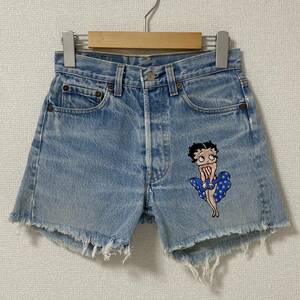 90s TOO CUTE! USA製 BETTY BOOP 刺繍 デニム ショートパンツ Levi