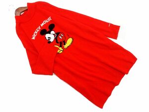 repipi armario レピピアルマリオ Disney Mickey Mouse ニット ワンピース sizeS(150-160cm)/赤 ◇■ ☆ ebc3 子供服