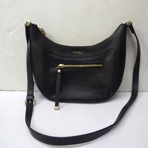 Ft604631 フルラ ショルダーバッグ ロゴ 斜め掛け ブラック レディース Furla 中古