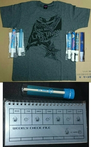 水樹奈々LIVE 2012 限定Tシャツ(S)+ペンライト6種(2010～2015) +S.C.NANA NET携帯箸+WEEKLY CHECK FILE セット