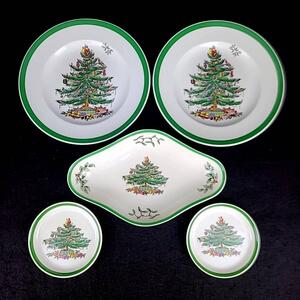 ♪美品♪スポード　Spode クリスマスツリー　クリスマス プレート　皿　5枚　セット デザートプレート　トレイ　ミニプレート