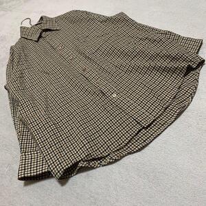 【Aquascutum】アクアスキュータム (M) チェック 長袖シャツ トップス