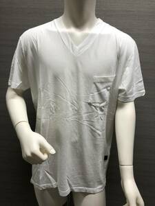 本物 新品 HYDROGEN Vネック無地胸ポケット付半袖Tシャツ 220012 白 XL