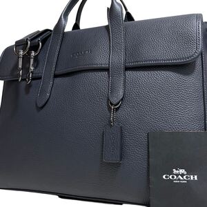 1円～【未使用】入手困難品 コーチ COACH トートバッグ ビジネスバッグ ショルダーバッグ A4 2way レザー メンズ レディース ネイビー