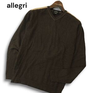 allegri アレグリ 秋冬 ウール100%★ Vネック ニット セーター Sz.46　メンズ　A4T12830_B#K