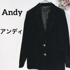 Andy アンディ　ベルベット テーラードジャケット アウター　黒　ヴィンテージ