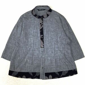 儀右エ門 GIEMON 綿100% シャツワンピース コットンチュニック ロングシャツ 和洋服 和装生地 トップス レディース フリーサイズ 日本製