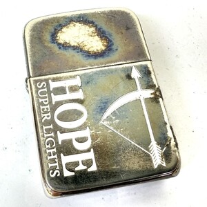 H869-NG2-328▲ Zippo ジッポ オイルライター HOPE ホープ SUPER LIGHTS ブラック 火花あり