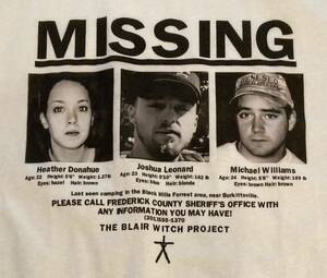 ブレアウィッチプロジェクト Tシャツ ムービー 映画 ミッシング ホラー MISSING 90s