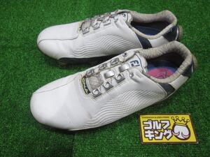 GK鈴鹿☆中古445 【23.5】 FOOT JOY★94828J DNA Boa★ゴルフシューズ★ホワイト系★ダイヤル式★