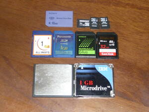 １円スタート！メモリ色々 10枚！コンパクトフラッシュ SD 16MB ～ 32GB