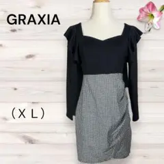 『GRAXIA』グラシア（ＸＬ）ミニ丈ドレス 大きなフリルキャバドレス