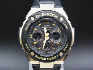 中古腕時計461【CASIO】 GST-W300G タフソーラー 電波ソーラー ブラック×ゴールド アナデジ G-SHOCKGショック