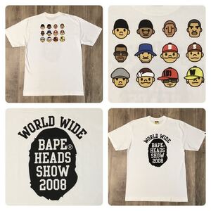 ★美品★ BAPE HEADS SHOW 2008 Tシャツ Lサイズ a bathing ape Kanye Pharrell NERD Teriyaki Boys NIGO エイプ ベイプ カニエ y55