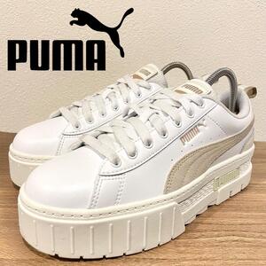 PUMA Mayze OW プーマ メイズ ホワイトベージュ レディース ローカットスニーカー 393425-03 カジュアル 24cm 