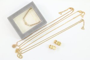 【5点】ChristianDior クリスチャンディオール CD ゴールドカラー ネックレス イヤリング ヴィンテージ アクセサリー まとめ売り 2994-A