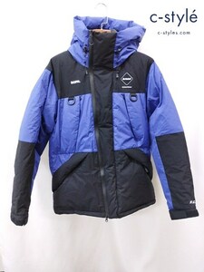 P340 [秋冬物][人気] F.C.Real Bristol エフシーレアルブリストル ダウンジャケット XL ブラック×ブルー FCRB-192012 | G★