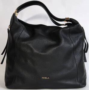 Furla, ショルダーバック, ブラック,レザー,中古