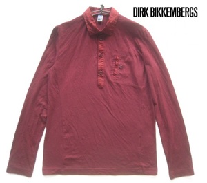 新品イタリア製!!ダークビッケンバーグ DIRK BIKKEMBERGS*美シルエット 長袖ポロシャツ S ワイン アーカイブ 90s ヴィンテージ