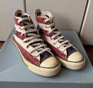 【希少】CONVERSE コンバース　スニーカー　ハイカット　ALLSTAR　オールスター　SHOES　 星条旗　USA5　24㎝　赤紺　Red　レディース　　