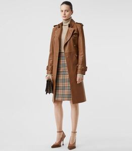 美品 80,000円 BURBERRYノバチェック柄ひざ丈スカート茶色レディースSサイズ36ウエスト34 cmギャザーCDGキュロット台形ドレスRRLフォーマル