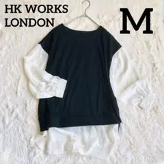 HK WORKS LONDON しまむら　チュニック　重ね着風　プルオーバー　M