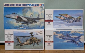 自衛隊プラモデル 未組立まとめて　ハセガワ　タミヤ　F15 ＡＨ64 アパッチ F-2A 三菱　